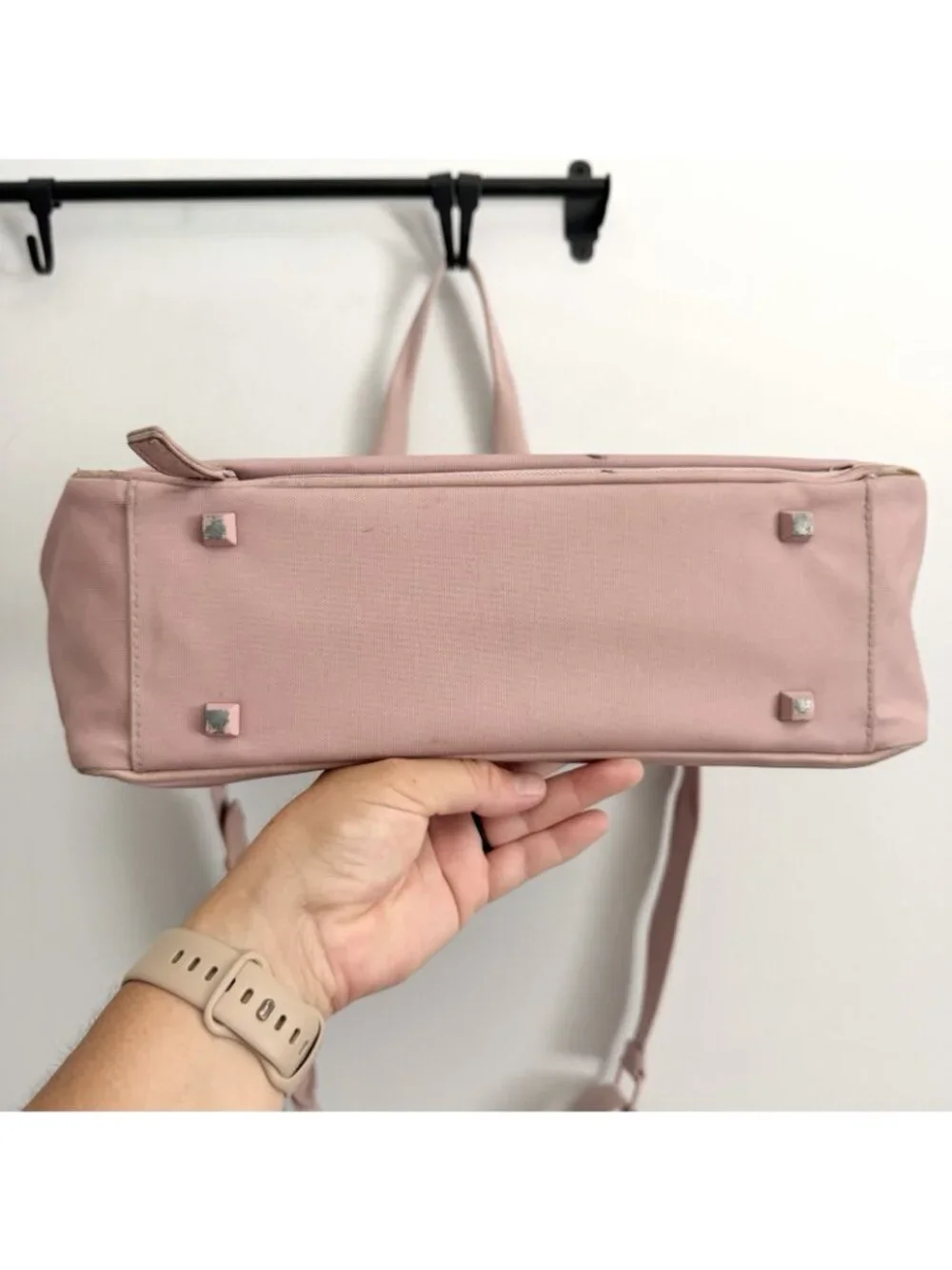 Beis Pink North/South Recycled Polyester Tote Bag Carry-on with Crossbody Strap